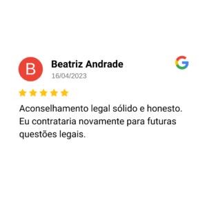 Avaliação de cliente no Google — 15
