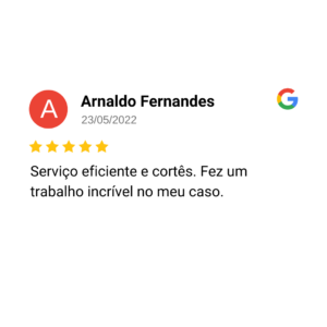 Avaliação de cliente no Google — 6