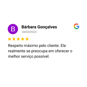Avaliação de cliente no Google — 17