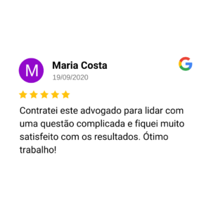 Avaliação de cliente no Google — 7