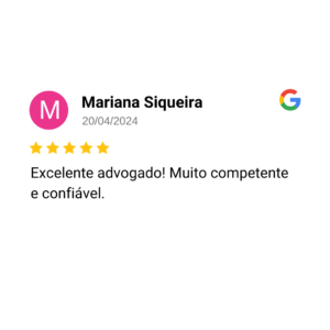 Avaliação de cliente no Google — 20