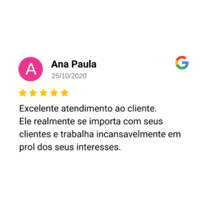 Avaliação de cliente no Google — 11